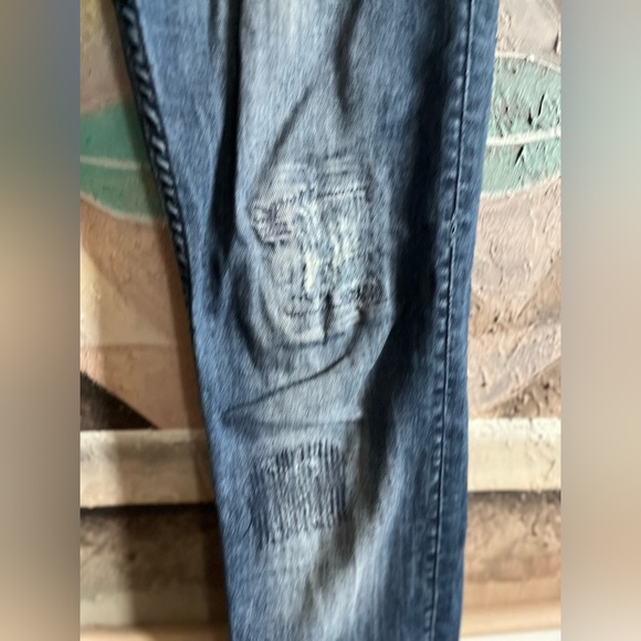 Desigual Exotic Jeans Blue Flower embroidered Y2K Jeans - Picture 4 of 14